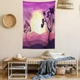 thumbnail image 2 of Nature Tapestry, Abstract Gradient Landscape Tropical Trees African Desert Print, Wall Hanging for Bedroom Living Room Dorm Decor, 60"W X 80"L, Pale Fuchsia Eggplant and Ivory, by Ambesonne, 2 of 5