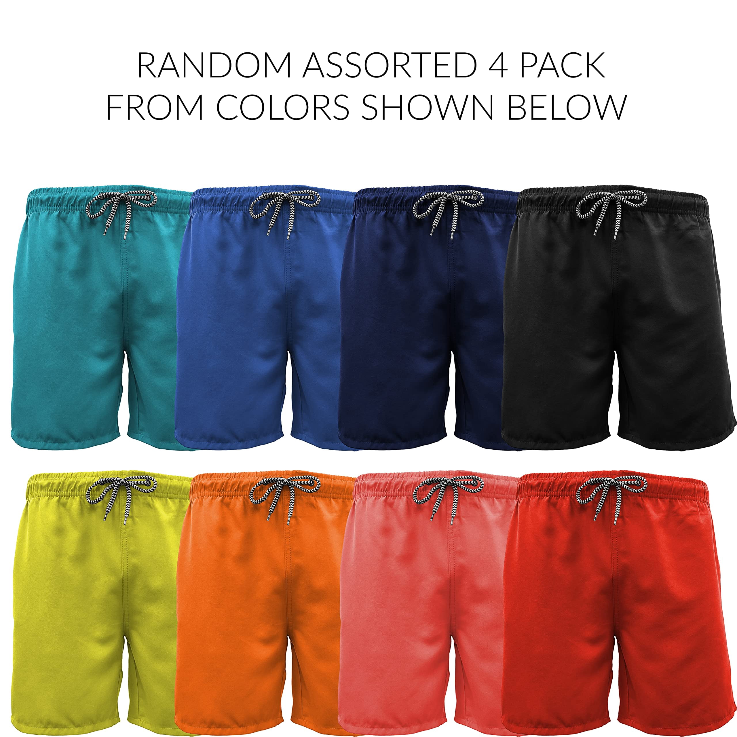 Andrew Scott 4 Pack Of Men's Quick-Dry Swim Shorts