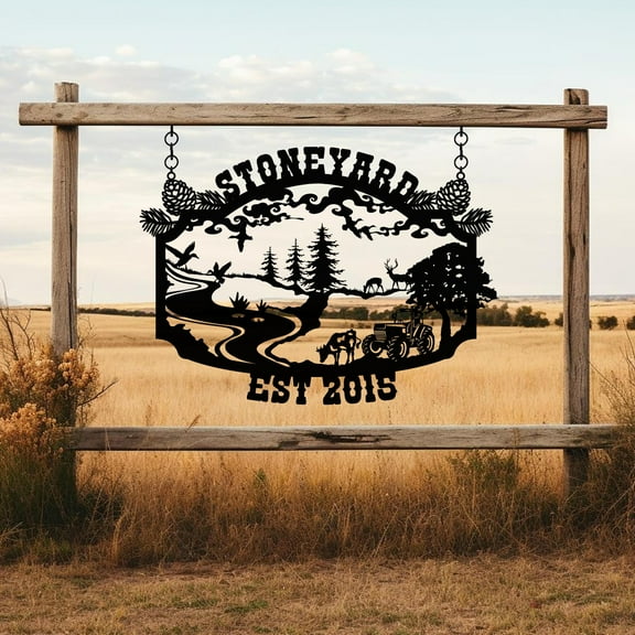 AOLOA Custom Metal Signs | Personalized Farm House Metal Sign | Custom Metal Ranch Name Sign | Family Name Metal Sign | Metal Wall Decor | Personalized Camping Gifts | Gift For Family(10inches)
