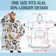 thumbnail image 4 of Oversized Wearable Blanket Hoodie,Corgi Dog and Footprints Sherpa Blanket Hoodie with Super Pockets,Super Warm Fuzzy Pullover for Women & Men, 4 of 6