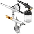 PointZero Cake Decorating Airbrush Kit 3 Airbrushes, Compressor, 12 Chefmaster Colors