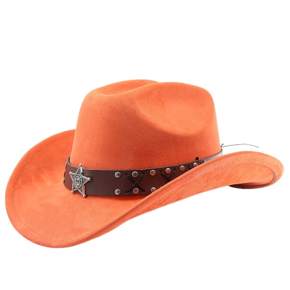 Womens Mens Western Cowboy Hat Curved Brim Outdoor Travel Riding Country Concert Rodeo Dress Up