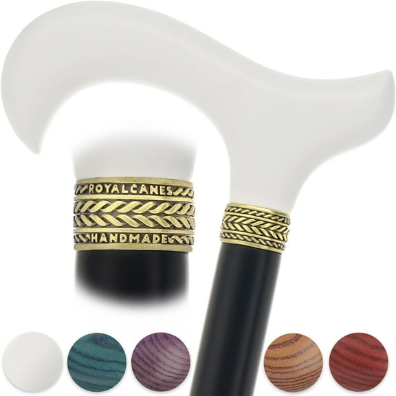 Derby Comfort Cane with Stained Ash Wood Handle, Black Beechwood Shaft | Derby Handle Walking Cane for Men and Women Sturdy Walking Stick