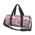 thumbnail image 2 of Xecao Rose Flowers print Round Travel Duffel Bag is a foldable gym bag with an inner pocket, perfect for travel sports, 2 of 8