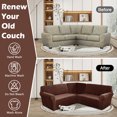 thumbnail image 7 of CJC 3-Piece Velvet Recliner Sofa Covers for 5 Seat, Stretch Corner Sofa Covers, L-Shaped Sectional Couch Slipcovers, 12 Colors, 7 of 7