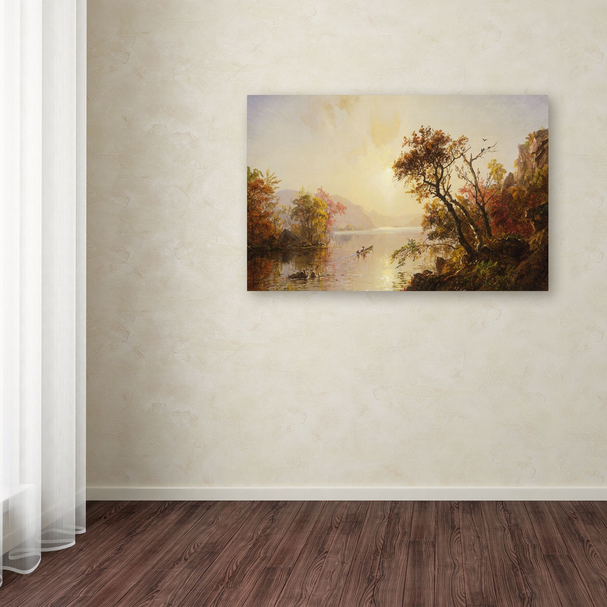 Trademark Fine Art "Rowing Out of a Cove 1878" Canvas Art by Jasper Cropsey
