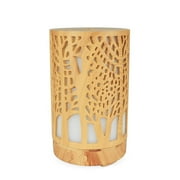 Anself Openwork Wood Grain Aroma Diffuser Household Humidifier Bedroom Essential Oil Aromatherapy Machine（Light-color