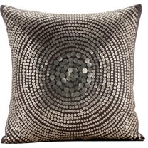 The HomeCentric Pillow Cover, Throw Pillows For Couch, Decorative Pillow Covers Pack of 2, 18x18 inch (45x45 cm) Grey, Silk Throw Pillow Covers, Handmade Pillow Covers,, Circles & Dots - Silver Pop