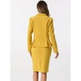 thumbnail image 3 of DARING DIVA Women's Peplum Blazer Pencil Skirt 2 Pcs Suit Set L Yellow, 3 of 6