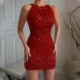 thumbnail image 2 of Wdgfv Womens Sequin Dress Sparkling Sequin Night Out Mini Dress Elegant Sleeveless Evening Party Gown for Club Wear RD2 L, 2 of 6