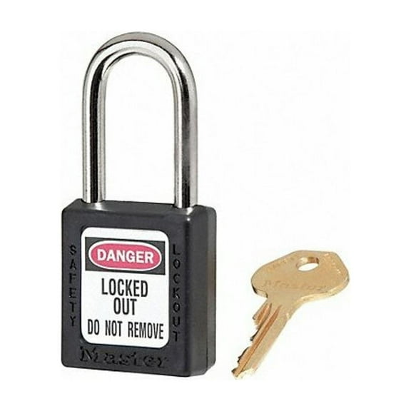 Master Lock Lockout Padlock,KA,Black,1-3/4"H,PK3 410KAS3BLK