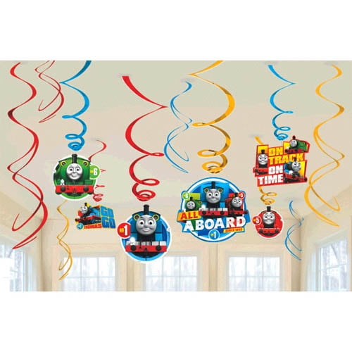 Thomas The Tank Engine Swirl Decorations - 12 Count