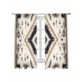 thumbnail image 2 of Sheer Curtains 72 Inches Long, Boho Black Brown Light Filtering Window Curtains for Living Room, Retro Geometric Southwestern Ethnic Rod Pocket Voile Sheer Curtain Drapes, 52"W x 72"L, 2 Panels, 2 of 8