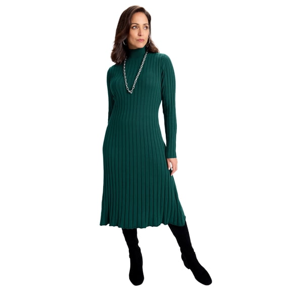 Jessica London Women's Plus Size Mock Neck Midi Sweater Dress
