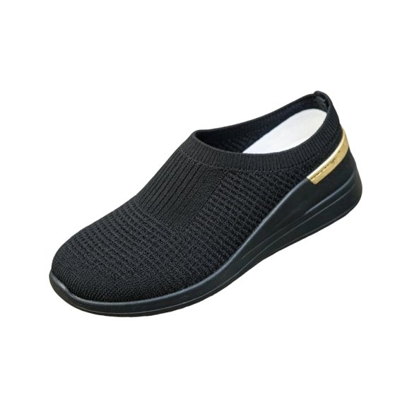 LTTVQM Orthopedic Sneakers for Women Mesh Breathable Soft Cushion Walking Shoes with Arch Support Slip On Casual Outdoor Sports ShoeS Black 37(US-6.5)