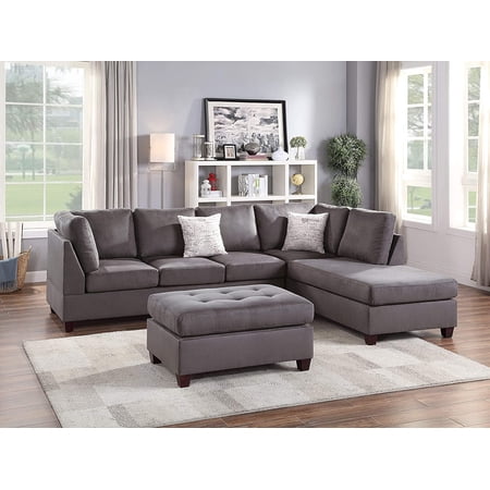 3-piece reversible sectional with Ottoman