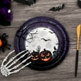 thumbnail image 5 of Waipfaru 200 PCS Halloween Party Supplies Paper Plates and Napkins Black Pumpkin Disposable Tableware for Party Decoration, 5 of 8