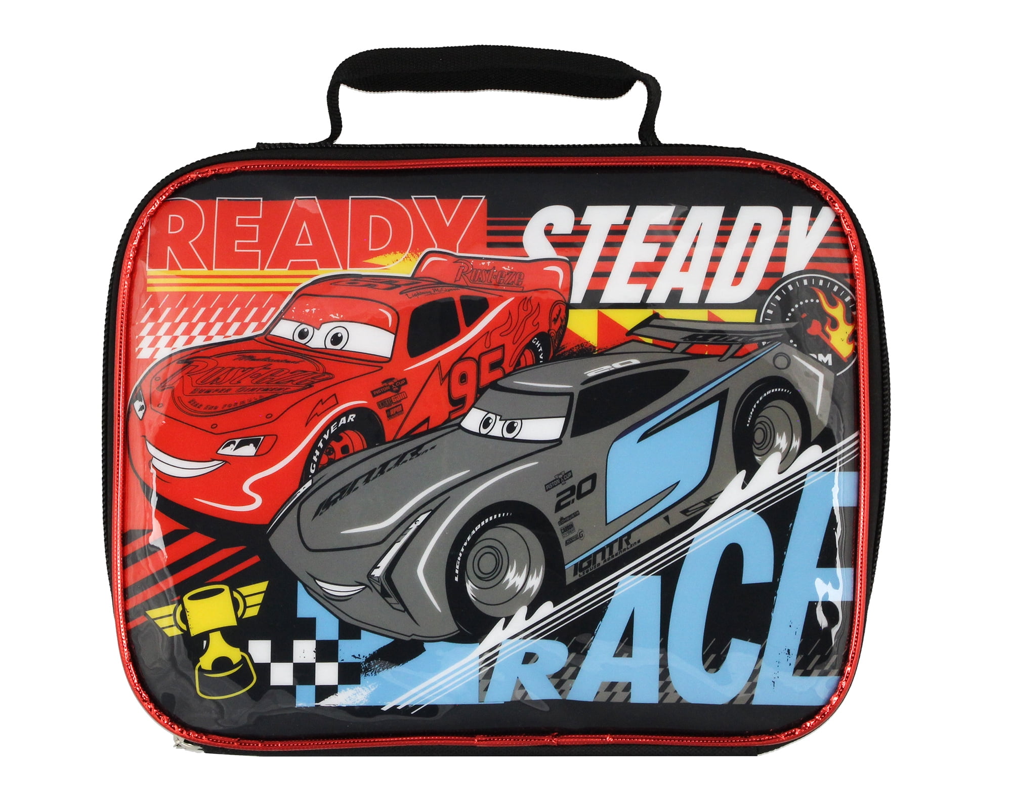Disney Cars Taking The Lead by Seven Times Six Lightning McQueen Jackson Storm Backpack with Lunch Box 5-Piece Set