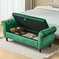 thumbnail image 2 of CQSXDA Velvet Multifunctional Storage Rectangular Ottoman Bench With 1 Pillow Home Furniture, 2 of 11