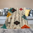 thumbnail image 2 of Creowell Stars Diamonds Geometric Shapes Print Throw Blanket Exquisite Gifts for All Seasons Long-lasting Blanket 60x80in, 2 of 6