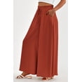 thumbnail image 4 of Pantalones PRETTYGARDEN Palazzo de Pierna Ancha Rojo Ladrillo XL, 4 of 7