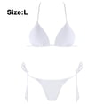 thumbnail image 2 of Traje de baño de dos piezas para mujer Traje de baño sexy Halter String Triangle Bikini Sets, Traje de baño de color sólido Split Femenino Sensual Tela de poliéster Cojín para el pecho Traje de baño Correa simple Zhivalor 223284-6, 2 of 8