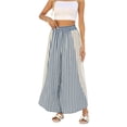 thumbnail image 7 of Sewkxo Womens Wide Leg Striped Boho Palazzo Pants with Lace Panel Summer Loose Elastic Waist Beach Vacation Lounge Pants,Blue L, 7 of 7