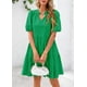 thumbnail image 3 of Vestido KIRUNDO Oyelet Summer para mujer, cuello en V, verde, XXL, 3 of 9