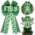 thumbnail image 1 of Lazo decorativo Hongsome para el Día de San Patricio, arpillera, color verde con purpurina, 1 of 6