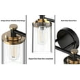 thumbnail image 3 of LIGHTINN Bathroom Dimmable Vanity Light with Cylindrical Clear Striped Glass Shade E26 Socket Base Vintage Fixture 4-Light (Black/Gold), 3 of 7