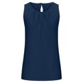 thumbnail image 4 of Wycnly Womens Tank Tops Back Keyhole Lightweight Smocked Swing Tunic Vest Summer Fashion Solid Round Neck Sleeveless Shirts Blouse Navy XXL, 4 of 6