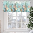 thumbnail image 6 of Summer Beach Valances for Windows Green Ocean Colorful Coral Shell Seaweed Starfish Valance Curtains Rod Pocket Bathroom Small Window Treatments for Kitchen Living Room Bedroom, 42"x12", 6 of 7
