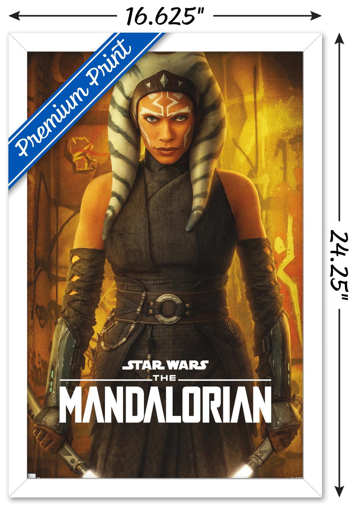 Star Wars: The Mandalorian Season 2 - Ahsoka One Sheet Wall Poster, 14.725" x 22.375", Framed