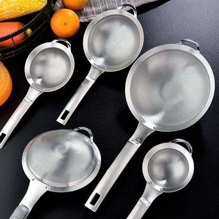 

GROFRY Strainer Household Portable Stainless Steel Superfine Oil Flour Colander with Hook for Home Hotel Kitchen