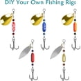 thumbnail image 2 of 150pcs Walleye Spinner Rig Making Kit, Inline Spinner Lure Bodies Assortment with Treble Hooks Wire Shaft Clevis for DIY Fishing Lures, 2 of 6