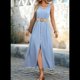 thumbnail image 5 of Vestidos de Verano para Mujer 2025, Sin Mangas, Abotonados, Cintura Baja, Informales, Corte A, Vestido Midi, Vestido de Verano, Azul , Talla S, 5 of 7