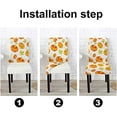 thumbnail image 5 of Orange Pumpkin Chair Covers Halloween High Chair Cover Set of 6 Autumn Pumpkins Bright Trendy Washable Stretch Removable Slipcovers for Kitchen Dining Room Hotel, 5 of 6
