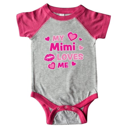 

Inktastic Valentine s Day My Mimi Loves Me Hearts and Lips Gift Baby Boy or Baby Girl Bodysuit