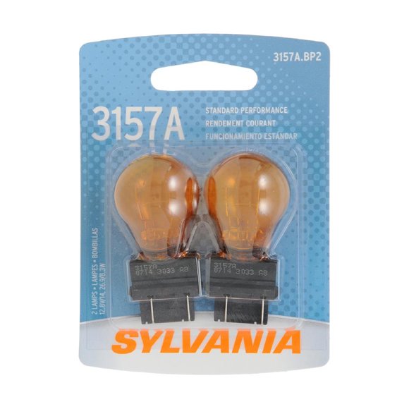 Sylvania Silverstar Ampoule de Feu de Freinage 3157A.BP2 3157; Mini Ampoule Halogène; Ambre; Ensemble de 2; Blister Pack