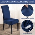 thumbnail image 3 of Velvet Chair Covers for Dining Room Set of 4, Soft Stretch Velvet Chair Slipcovers Removable Chair Protectors Covers,Navy Blue, 3 of 7