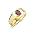 thumbnail image 4 of RYLOS Men's Rings 14K Yellow Gold Ring Classic Solitaire 7X5MM Oval Shape Gemstone Designer Band Garnet January Birthstone Rings For Men Size 12, 4 of 5