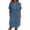 Dark Blue, variant on Summer Shirt Dresses for Women with Pockets Button V Neck Knee Length Dress Roll Up Short Sleeve Shift Dress Comfortable Relaxed Fit Daily Wear