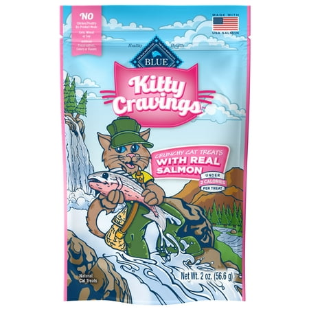 Kitty Treats Cookbook - Blue Buffalo Kitty Cravings Crunchy Cat Treats, Salmon Recipe, 2-oz bag