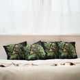 thumbnail image 5 of Ambesonne Monstera Throw Pillow Cover Pack of 4, Abstract Boho Mystery Art, 4 Pcs-24" x 24", Fern Green Pale Brown, 5 of 5