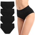 thumbnail image 1 of Culottes Taille Haute en Coton pour Femmes, Extensibles, Douces et Confortables, Noires, 1 of 7