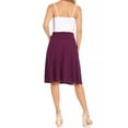 thumbnail image 3 of Women's Casual Solid  Knee Length Flare A-line Skirt with Elastic Waistband, 3 of 6