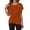 Orange, variant on MIXUE Boho Tops For Women Summer Knitted Solid Color Round Neck Short Sleeve Casual Basic Pullover Shirts For Women Tee Shirts Holiday Wear,Gold,M