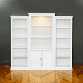 thumbnail image 4 of Bookcase Display Cabinet with LED Lighting, Retro Style Adjustable Shelves Storage Solution for Living Room Office Studio, White, 4 of 13