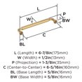 thumbnail image 5 of Amerock Coble 6-5/16 inch (160mm) Center-to-Center Champagne Bronze Cabinet Pull, 5 of 6