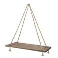 thumbnail image 3 of Wall Hanging Floating Shelf w/ Hooks Set of 2 Rope Swing Mounted Wood Display Rack for Rustic Shelve Plant Shelving, Farmhouse, Home Decor, Living Room, Bathroom, Bedroom, Kitchen, Apartment, 3 of 7